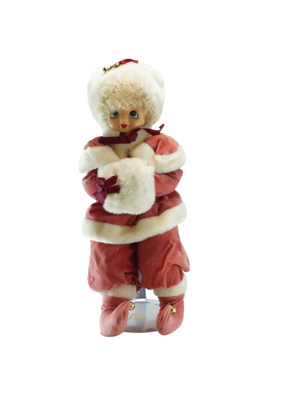 Vintage Brinns 1986 Mrs Claus Christmas Doll Figure 13 Inches Pink Outfit
